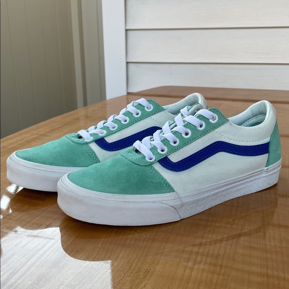 Vans Women’s Skateboard Sneakers Size 8 Green and Blue - Picture 7 of 13